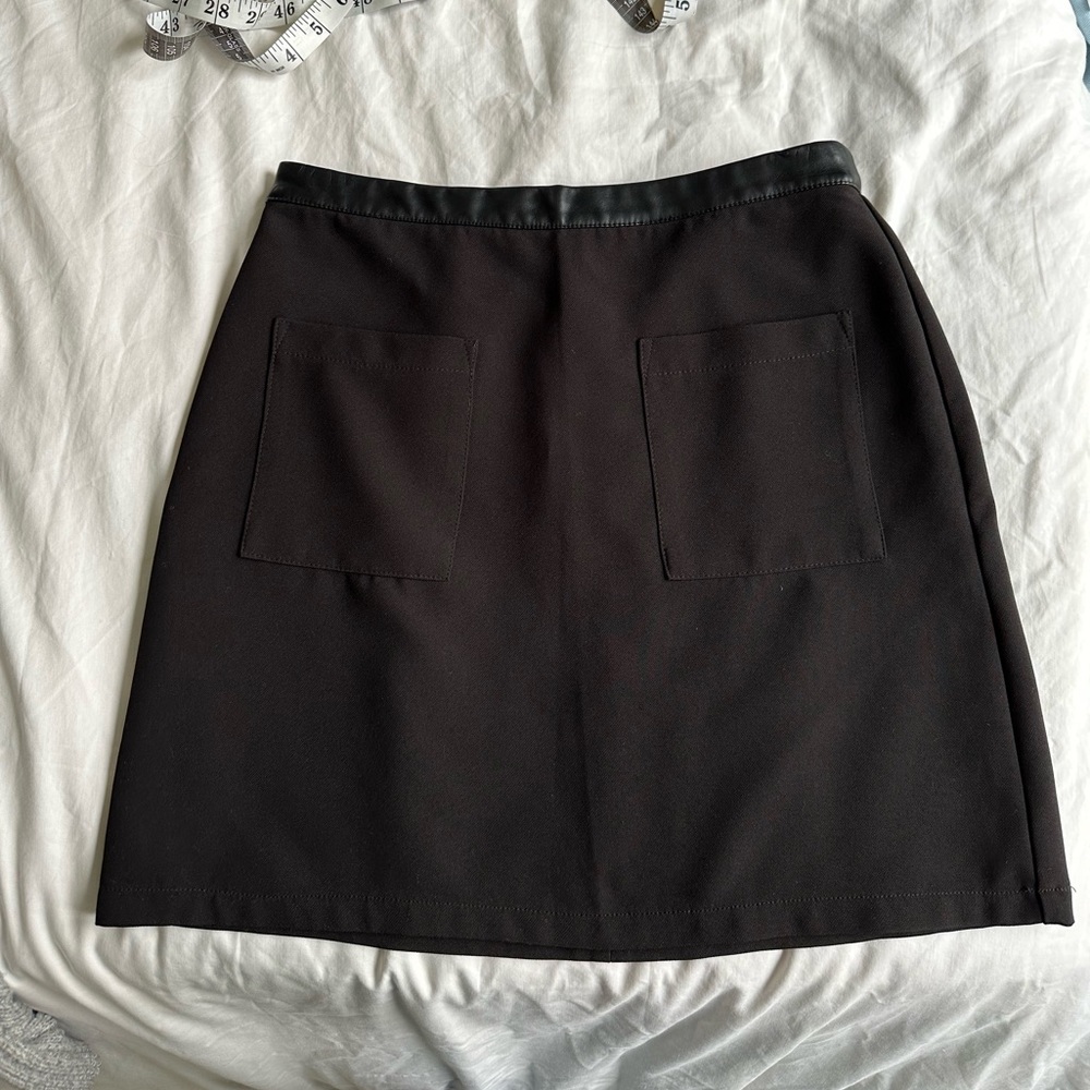 Forever21 black mini skirt with ‘leather’ detail